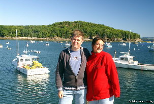 Peter & Nicole am Hafen von Bar Harbor