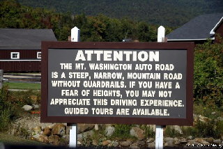 Attention - Mt. Washington Auto Road